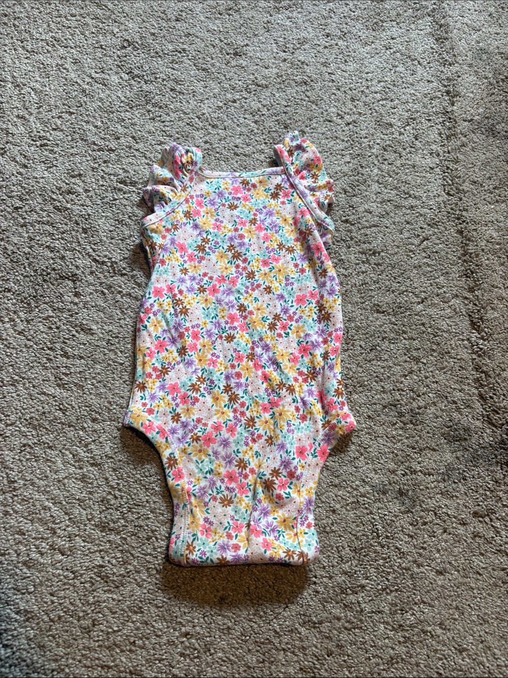 jumping beans Floral Ruffle-Strap Bodysuit - Pink, Yellow, Green, Purple - Picture 3 of 3